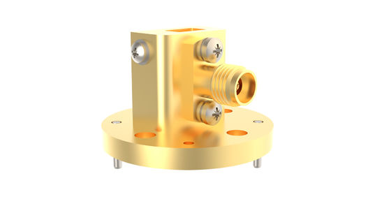 39.2GHz~59.6GHz WR19 BJ500 To 1.85mm Female Right Angle Waveguide To Coax Adapter 1.85/BJ500-KF4