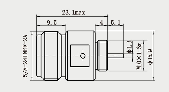 N-KYD13 Gold Plated N Bulkhead Female Microstrip RF Coaxial Connector With Brass Pin