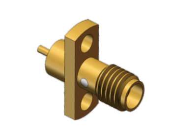 Copper Alloy Gold Plating SSMA RF Connector Flange Mount Frequency Range DC to 18GHz Mini SMA Using Microwave Components