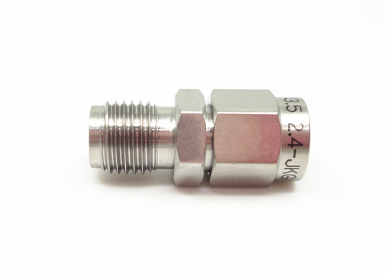 آداپتور RF از جنس استنلس استیل 3.5 میلی متری نر به 2.4 میلی متر موج زن میلی متری