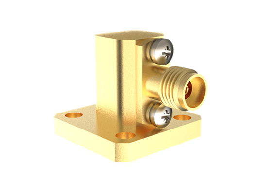 26.4GHz~40GHz WR28 BJ320 تا K2.92mm موج زنانه به آداپتور کوکس زاویه راست K / BJ320-KF22