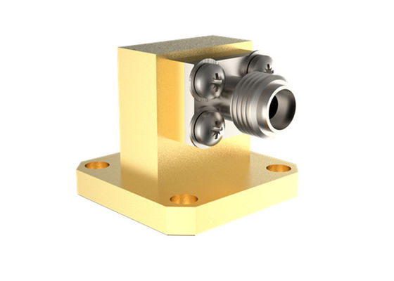 11.9GHz~18GHz WR62 تا SMA زن زاویه راست موج هدایت کننده به آداپتور کوکس SMA/BJ140-KF15