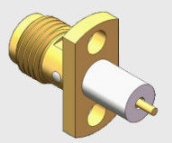 2 سوراخ فلنج ماونت SMA زنانه RF Coaxial Microstrip Connector تا 18GHz