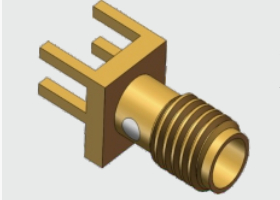 SSMA زنانه PCB کانکتور 18GHz 50Ω 4 پا از طریق سوراخ Solder