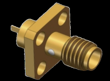 SSMA زنانه RF کنتاکتور کواکسیال 4 سوراخ فلنج نصب با Microstirp مسطح 18GHz 50Ω