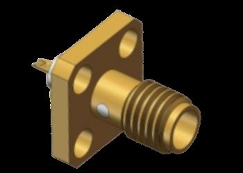 کانکتور کواکسیال RF مادگی SSMA مستقیم 4 سوراخ فلنجی برای نصب روی میکرو استریپ با فنجان لحیم