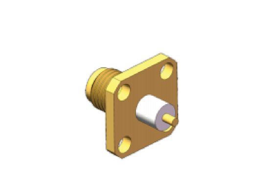 50ohm 18GHz 4 سوراخ فلنج ماونت جک SMA RF کانکتور برای RF تست لوله کشی