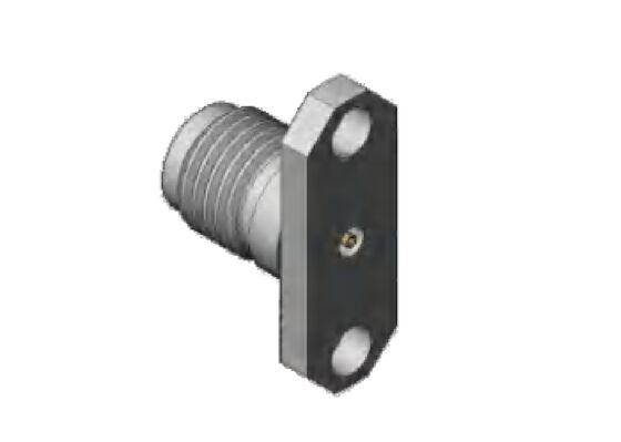 فولاد ضد زنگ 2.92mm RF رابط جک زنانه 40GHz 2 سوراخ فلنج نصب پذیرای پین قطر 0.3mm