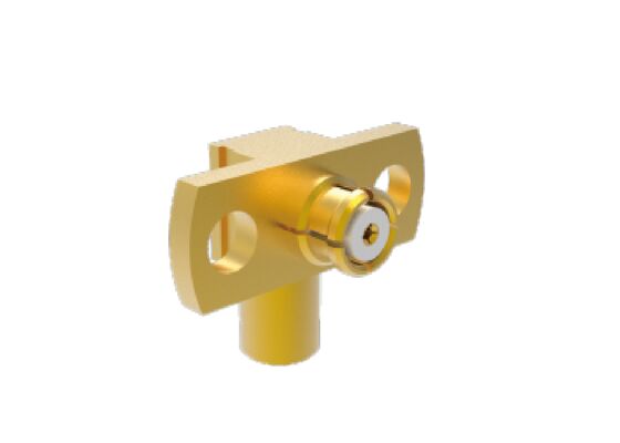 جک 50Ω 18 گیگاهرتز SMP زن SMP زاویه راست 2 سوراخ فلنج اتصالات RF هوافضا جفت شدن برای کابل 0.086