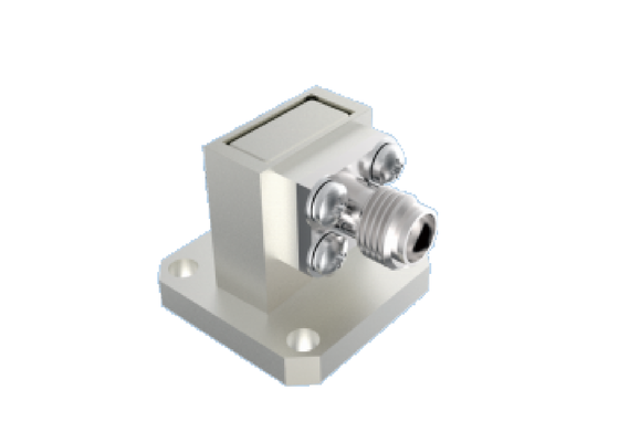 BJ320/WR 28 موج هدایت به 2.92mm K نوع آداپتور 26.4GHz ~ 38GHz راست زاویه هوافضا RF کانکتورهای استفاده برای باند Ka