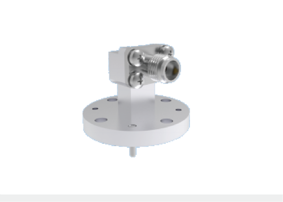 WR22 BJ400 موجبر زاویه سمت راست به آداپتور کواکسیال 2.4 میلی متری 4 حفره پایه فلنج گرد 23.9 گیگاهرتز - 50.1 گیگاهرتز کامپوننت های موجبر هوافضا باند Ka