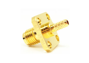 50 اهم زن SMA RF اتصال لحیم کاری 4 سوراخ نصب فلنج