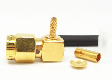کانکتور کواکسیال RF SMA نر 50 اهم با زاویه راست برای کابل RG178 تا 3 گیگاهرتز