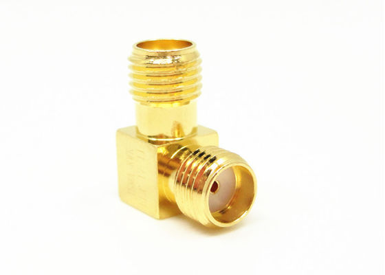 آداپتور RF کواکسیال SMA Female به SMA Female Right Angle (RA) 50Ω RF