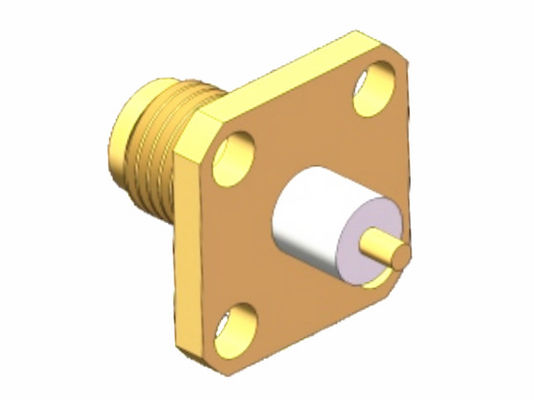 کانکتور RF زن با کارایی بالا کانکتور کواکسیال RF پایه فلنجی 4 سوراخ