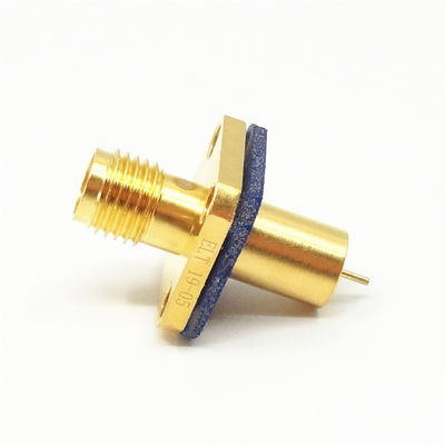 عایق شیشه ای هرمتیک Feedthrough Seal SMA Female Connector Four Hole Mount